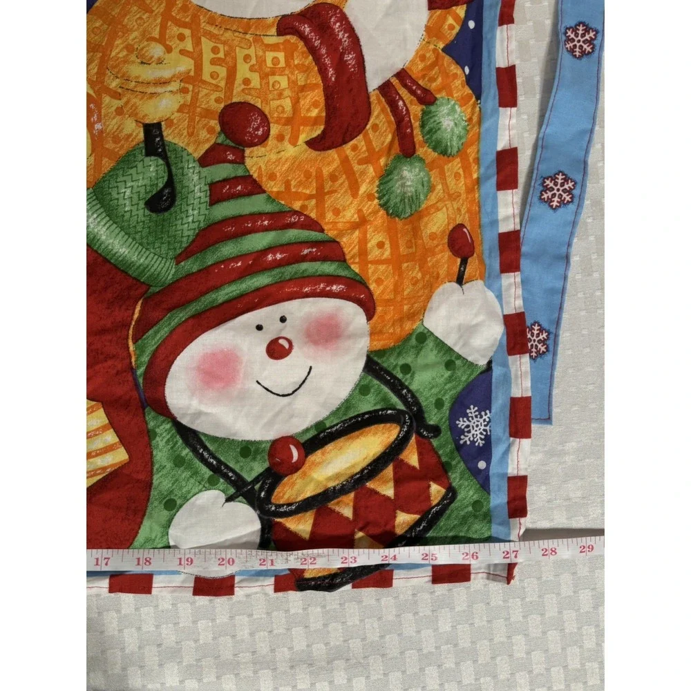 Frostie and Friends Red Blue Green Holiday Cotton Apron Adjustable Ties